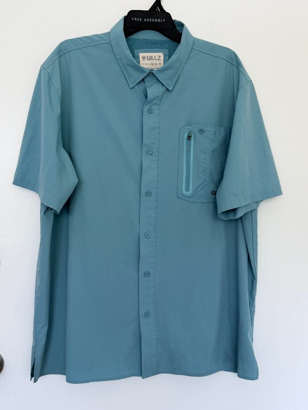 Gillz Men's UPF 30+ Short Sleeve Deep Sea Woven Button Up Shirt Performance XL